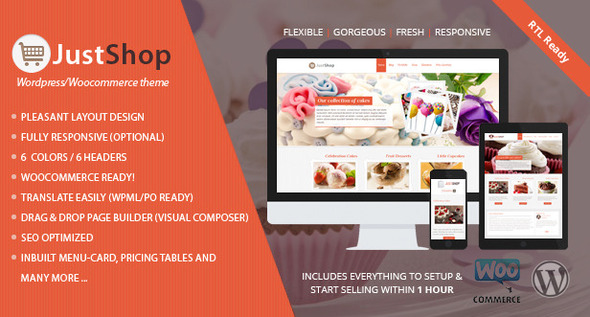 Justshop v.5.25 – кулинарная тема WordPress