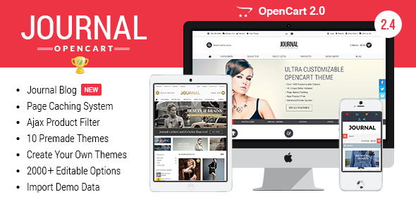 Journal v2.4.5 - продвинутая тема Opencart