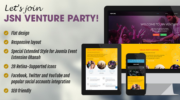 JSN Venture PRO UNLIMITED v1.0.2 – адаптивный шаблон Joomla (2.5 & 3.x)