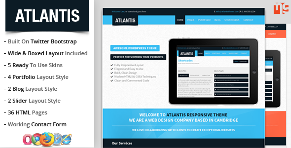 Atlantis – многоцелевой шаблон HTML с адаптивной версткой