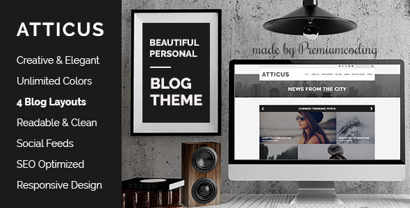 Atticus v1.2 - блоговая тема WordPress в стиле минимализм