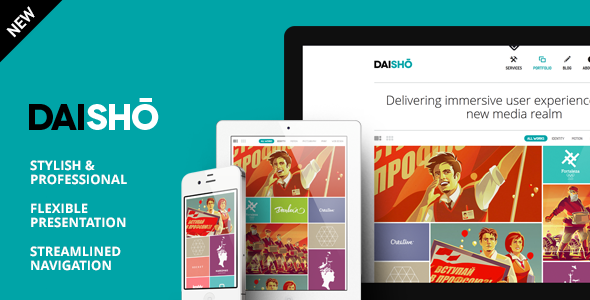 Daisho v2.3 – резиновая тема WordPress для портфолио
