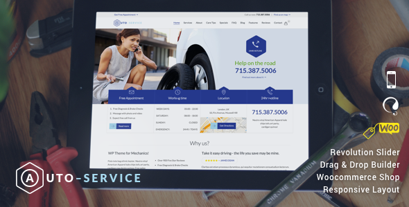 Auto Car Repair v2.0 – отзывчивая тема WordPress для магазина автозапчастей или автосервиса