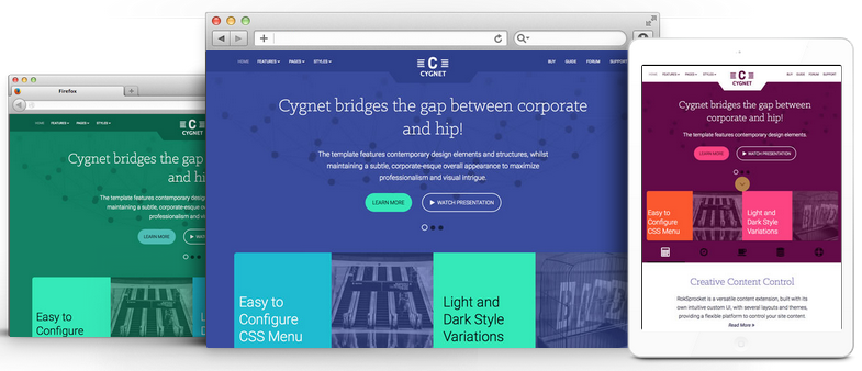 Cygnet v1.0 – премиум шаблон для Joomla 2.5 & 3.4x