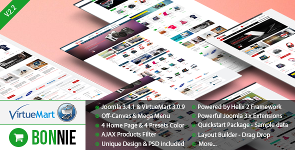 Vina Bonnie v2.1 – многоцелевой Joomla шаблон VirtueMart 3