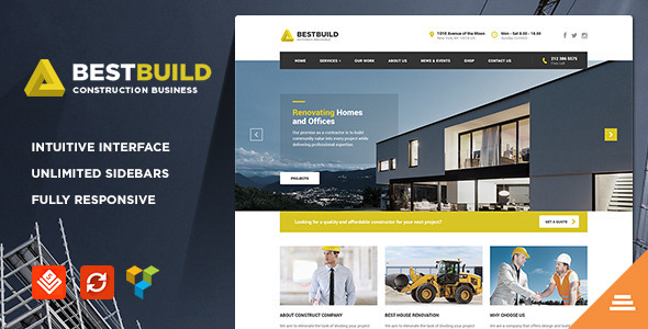 BestBuild - бизнес шаблон WordPress на тему архитектуры и строительства