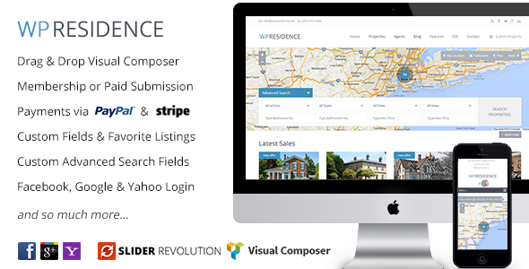 WP Residence v1.16.2 – премиум шаблон WordPress с адаптивной версткой на тему недвижимости