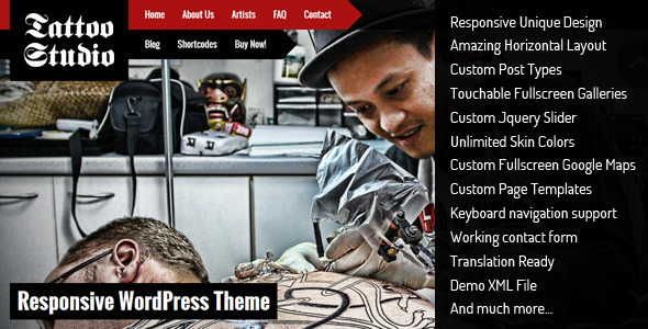 Tattoo Studio - адаптивный шаблон WordPress