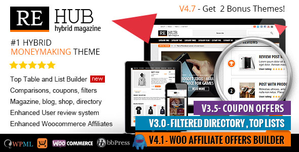 REHub v4.7.6 – многоцелевая тема WordPress с адаптивной версткой