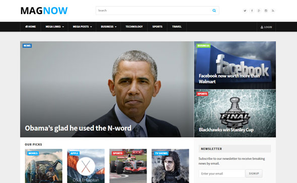 MagNow – полностью настраиваемая журнальная тема WordPress